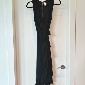 Haute Hippie Black Silk Ruffle Dress Size S